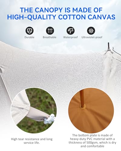 4 Seasons Canvas Bell Tent with 2 Stove Jack L5102