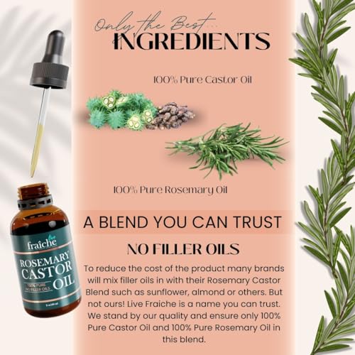 Rosemary Oil for Hair Growth (2oz) with Cold Pressed Castor Oil Y734