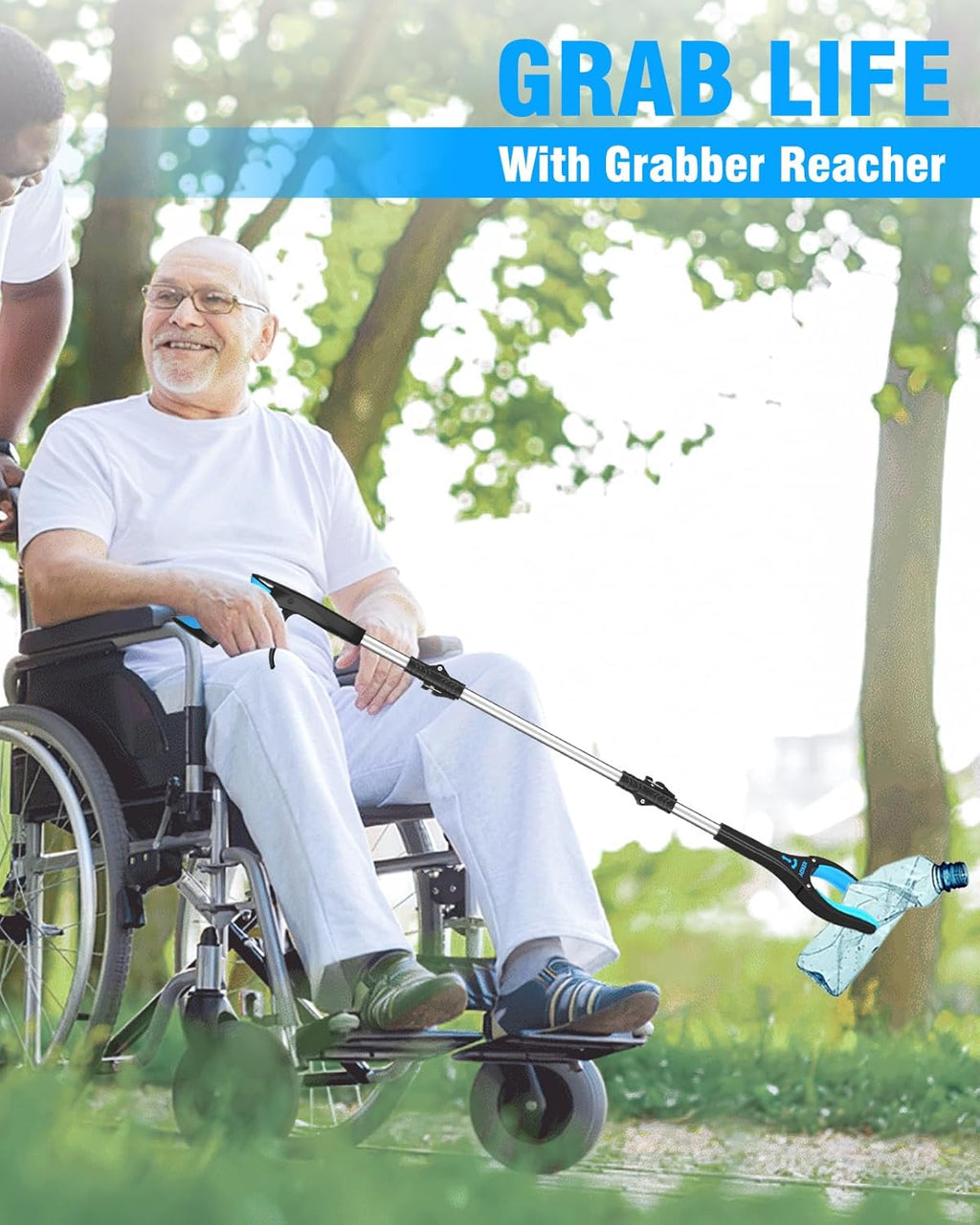 Anti-Slip Rotating Jaw Grabber Reacher Tool with Magnet Q2111