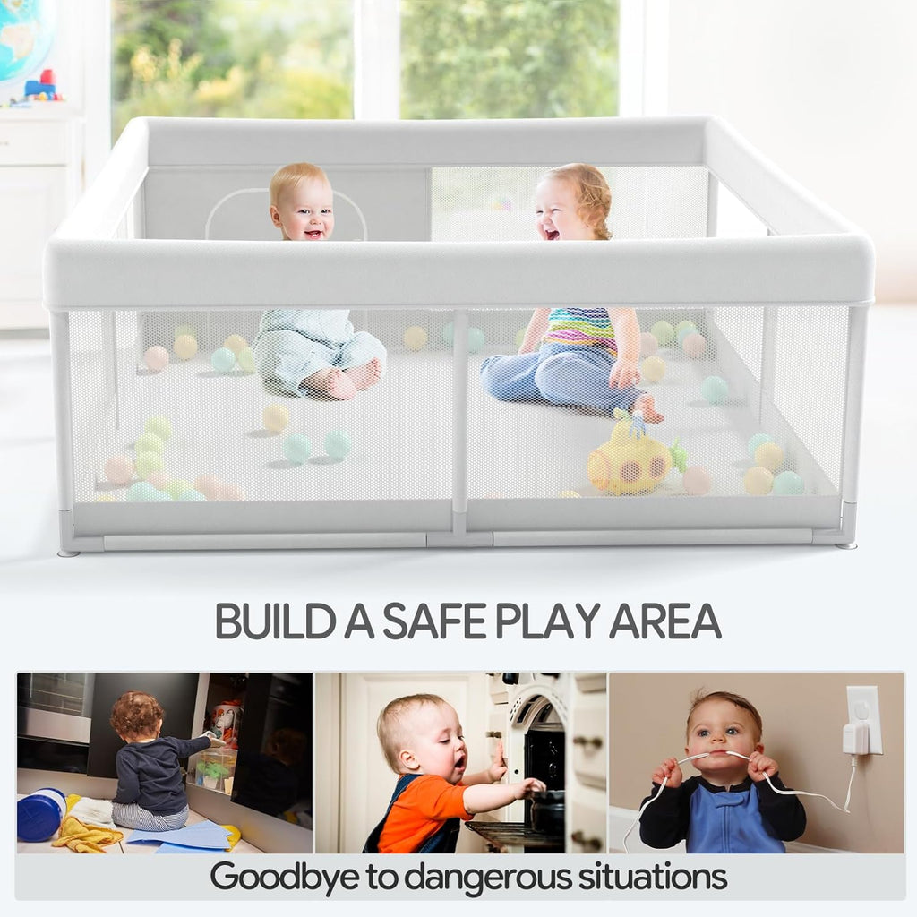47x47inch Baby Playpen with Safety Non-Slip W795