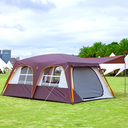 Extra Large 10-12-14 Person Family Cabin Tent with Mesh, Waterproof, Double Layer Z365