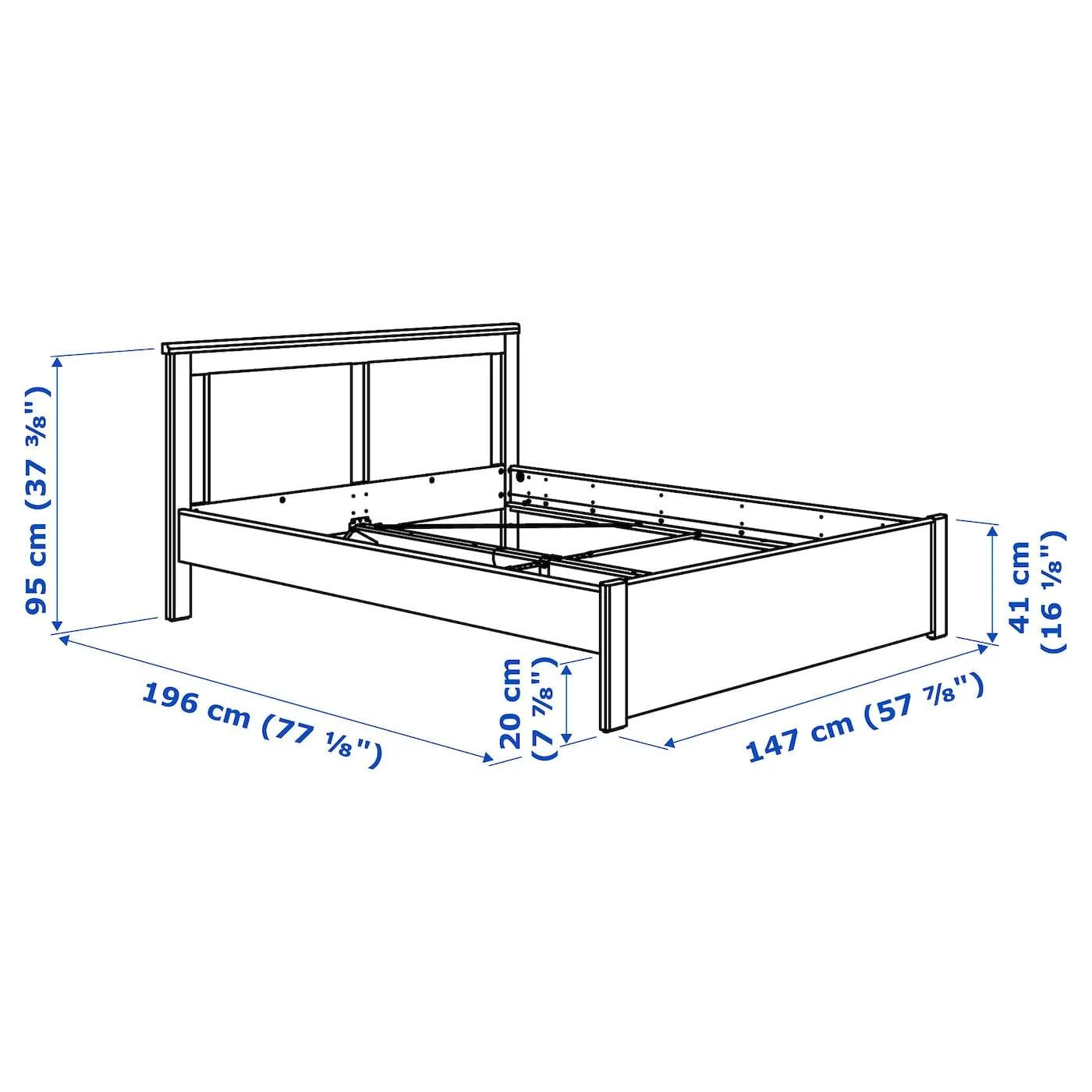White Full/Double Bed Frame D26223