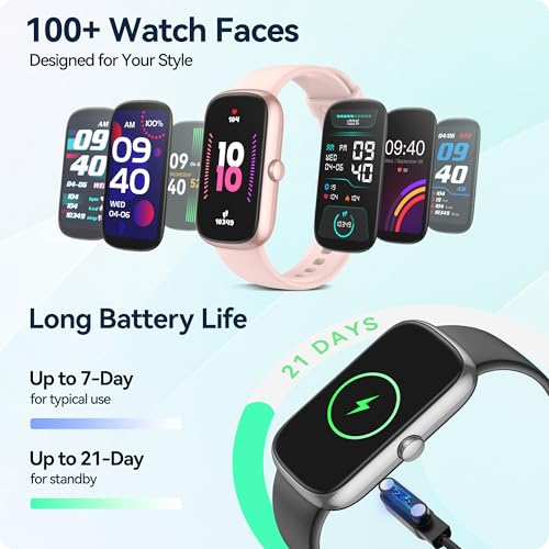 24/7 Heart Rate SpO2 Sleep Monitor Activity Tracker with Step Calorie Counter Pedometer, 21-Day Battery, IP68 Waterproof Fitness Watch V32768