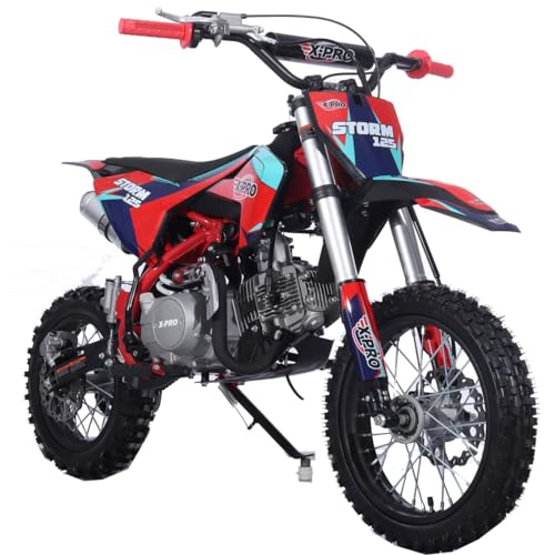 125cc Kids Dirt Bike with 4-Speed Semi-Automatic Transmission, 14"/12" Tires J95274