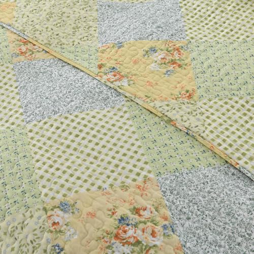 King Size 100% Cotton Quilt Set, 3 Pieces X35249