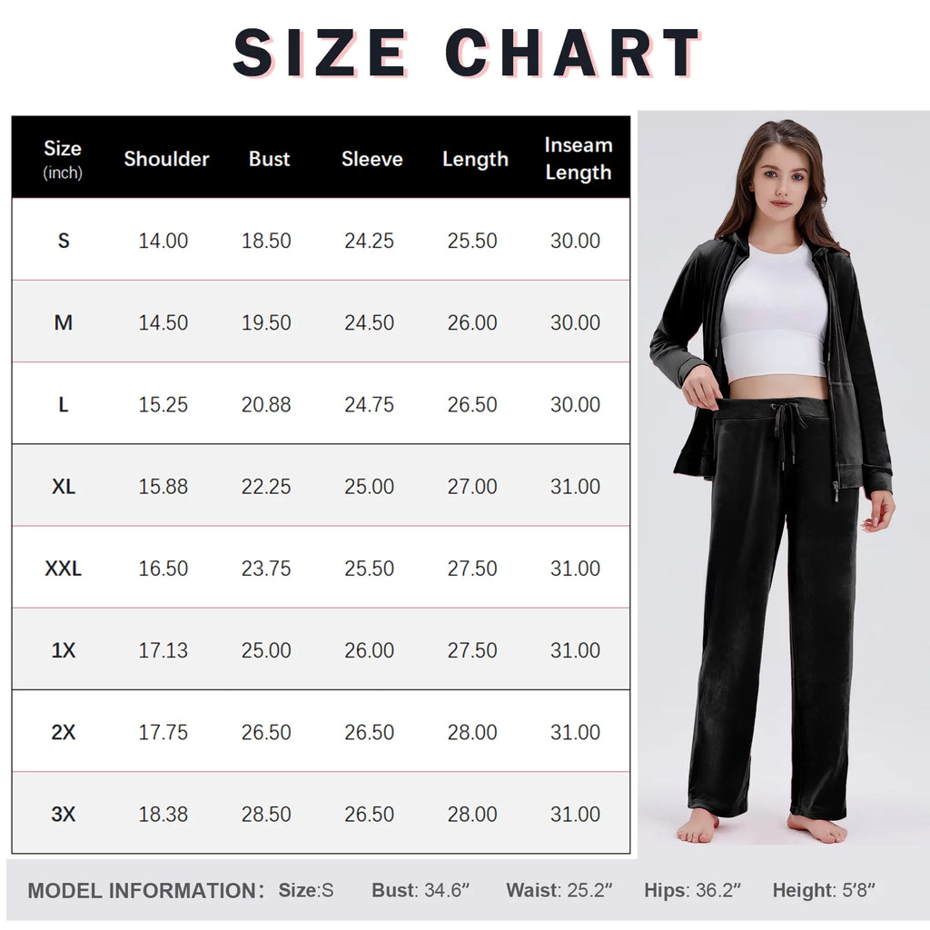 Black Velour 2 Piece Hoodie and Sweatpants Set F8710