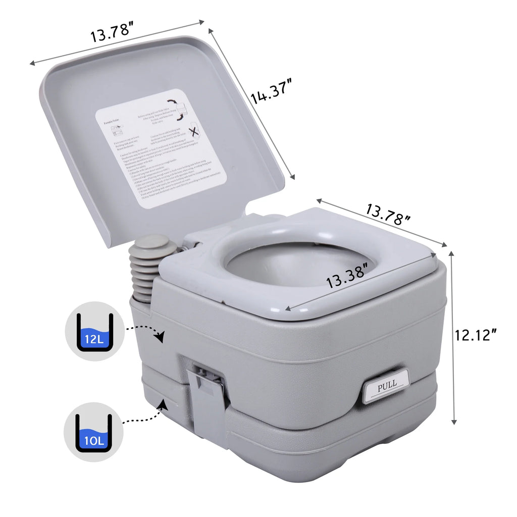 Lightweight 2.6 Gallon Flushable Camping Toilet G452