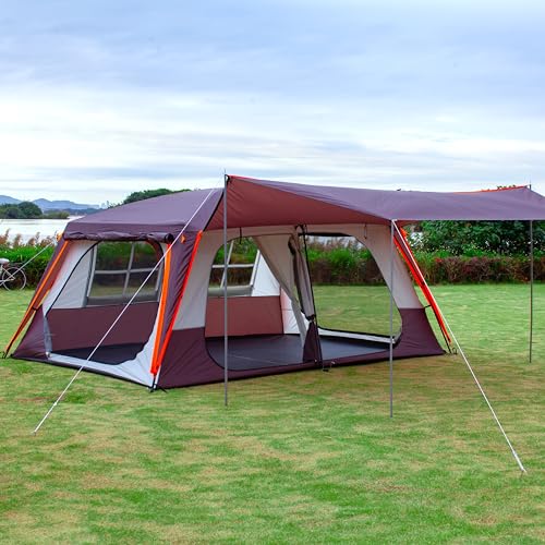 Extra Large 10-12-14 Person Family Cabin Tent with Mesh, Waterproof, Double Layer Z365