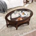 Solid Wood Coffee Table With Glass Top F31667