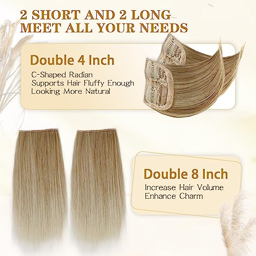 Dark Brown 4 Pcs Hair Toppers with Clips I2123