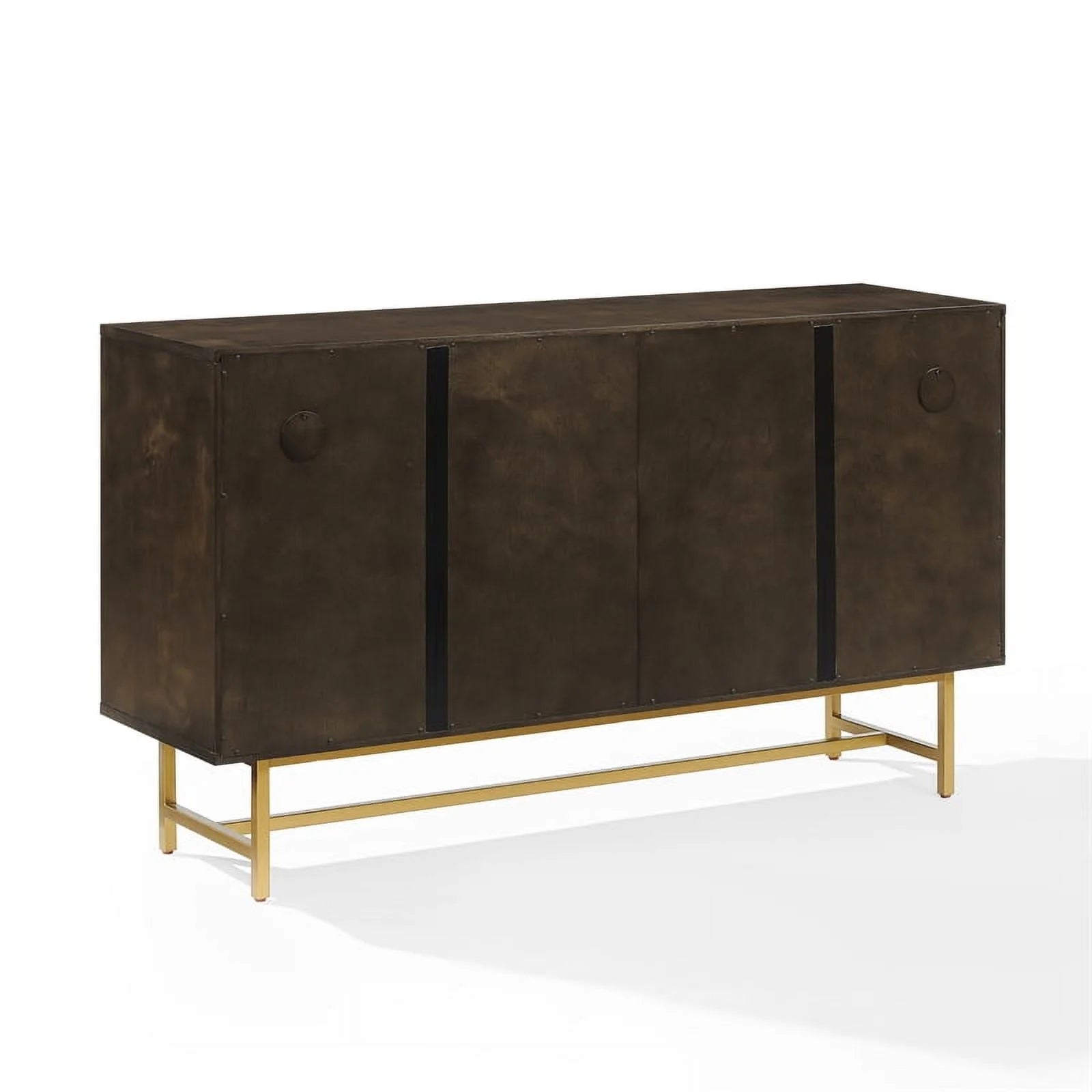 Dark Brown/Gold Wood/Steel Sideboard H51018