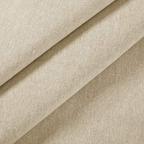 Burlap Knotted Tab-Top Window Curtain Panel Pair, 45"W x 84"L, Light Linen Q144