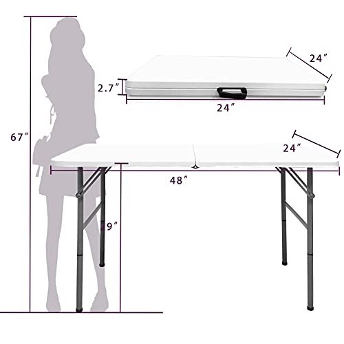 Granite White 5 FT Plastic Folding Table W3833