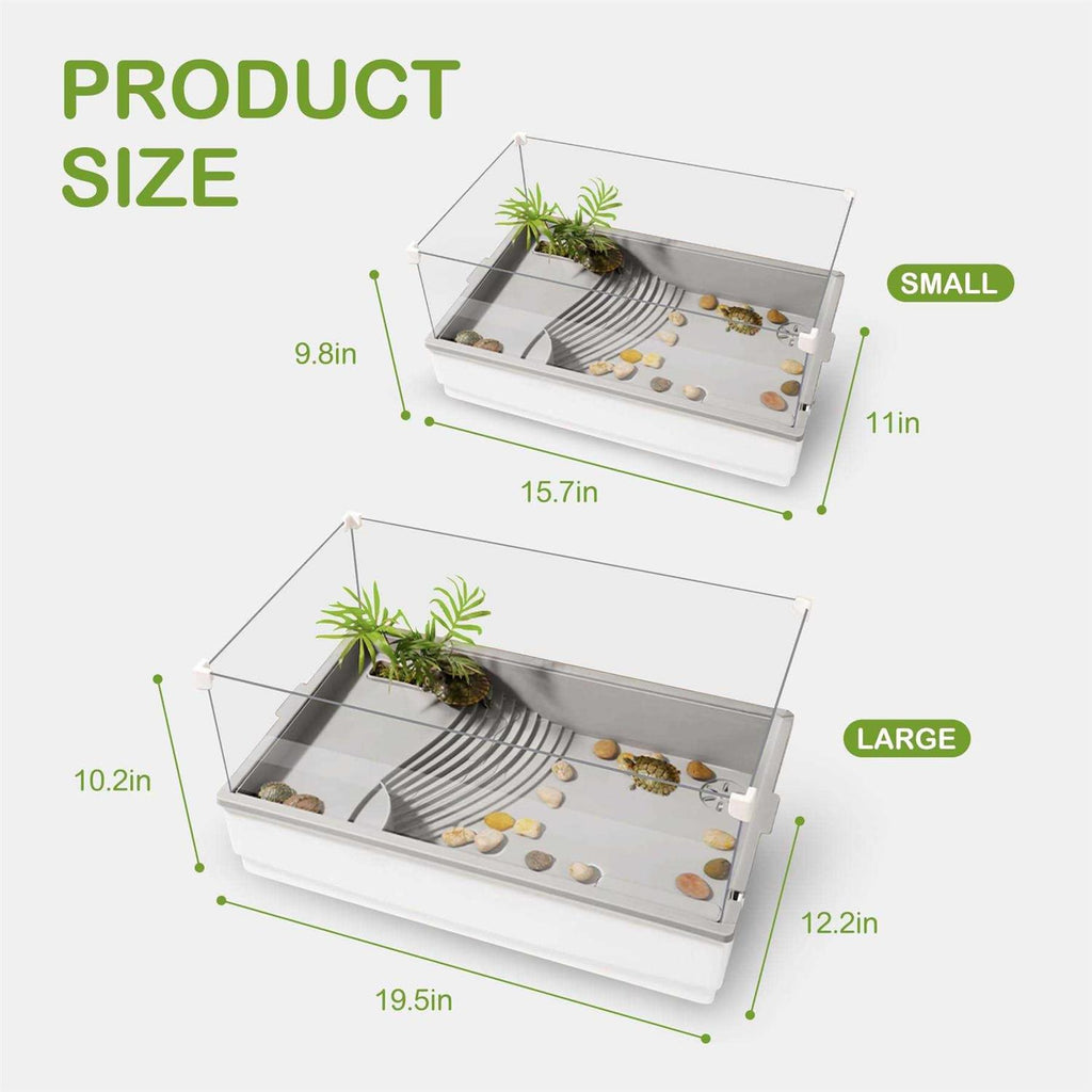 Acrylic Aquatic Tortoise Aquarium Starter Kit with Multi-Function Area D6228