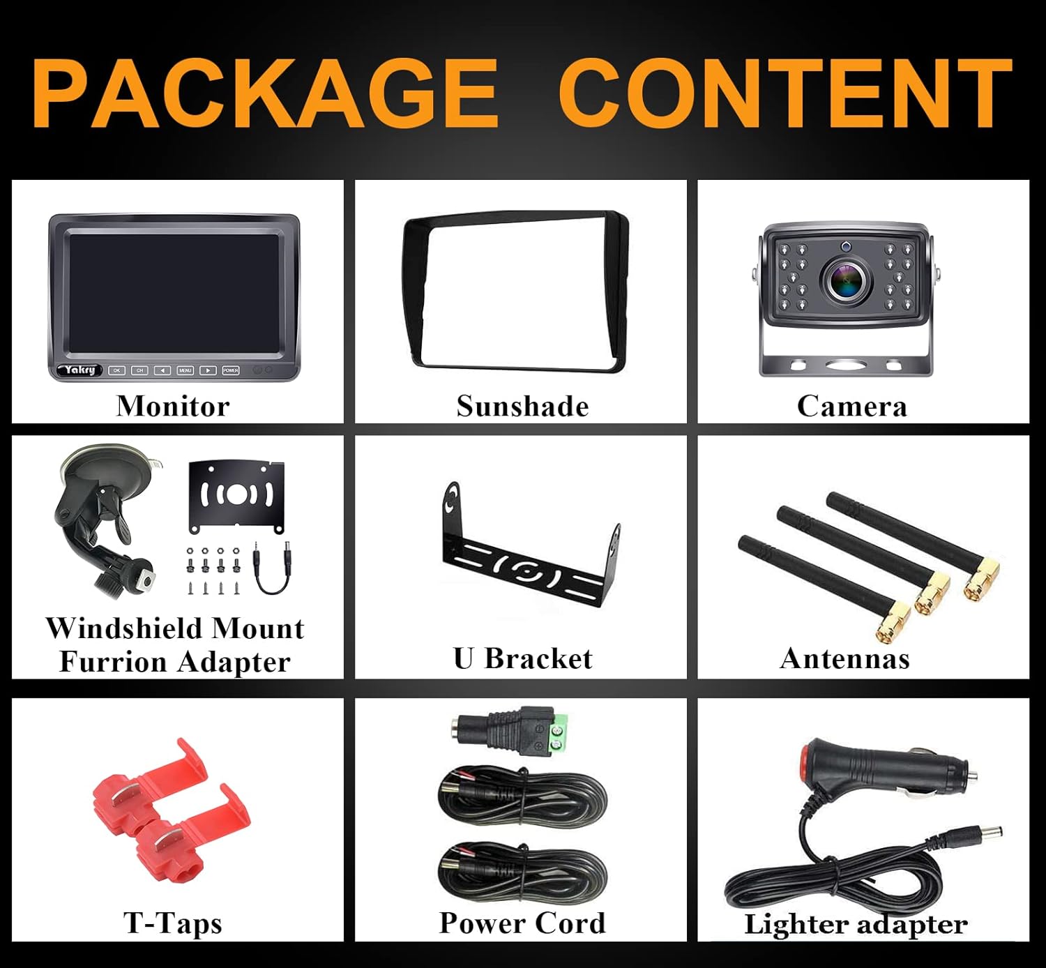 HD 1080P 7 Inch Monitor Wireless Backup Camera System K419477