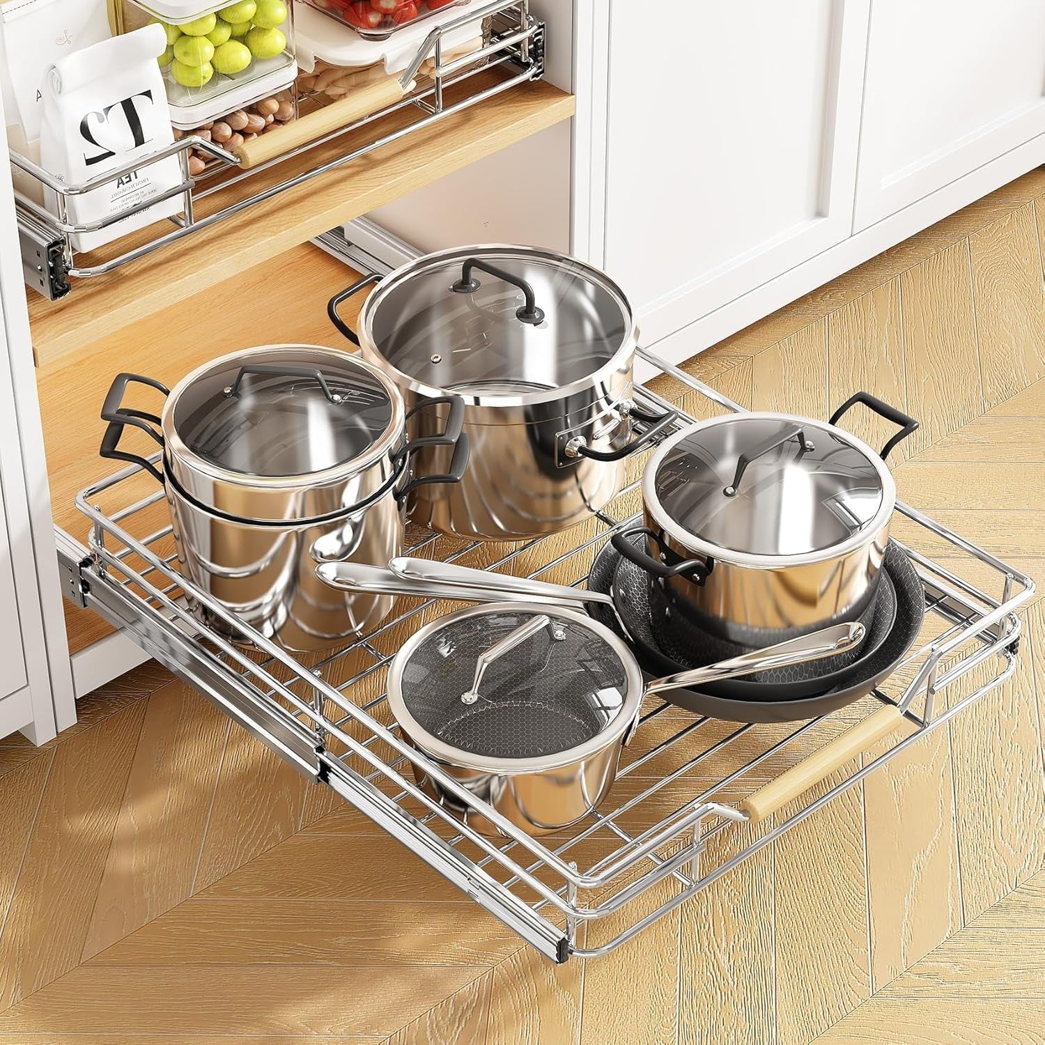 Heavy Duty Slide out Drawers for Kitchen Cabinet Organizer (15W X 21D) Z9120