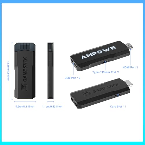 4K HD Game Stick with 128+256G TF Cards and Dual Controllers A1037