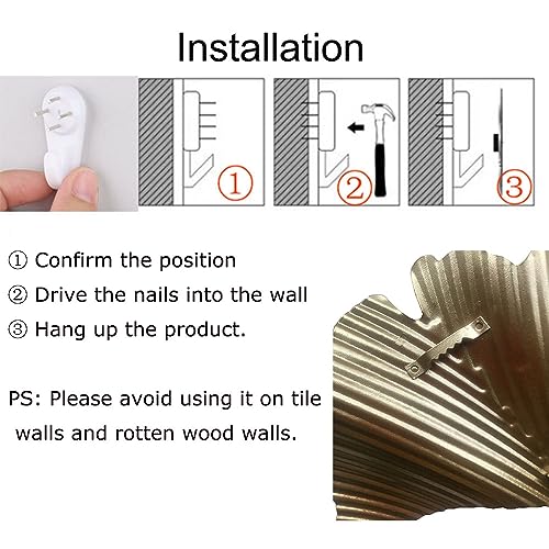 Gold Metal Wall Decor Ginkgo Leaf Iron Wall Hanging Sculptures 3D Wall Art B378556