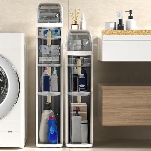 3/4/5 Tier Narrow Tall Slim Storage Cabinet with Clear Drawers U587