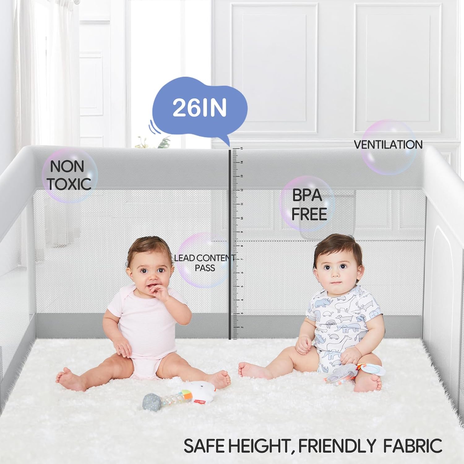 47x47inch Baby Playpen with Safety Non-Slip W795