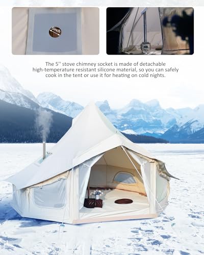 4 Seasons Canvas Bell Tent with 2 Stove Jack L5102