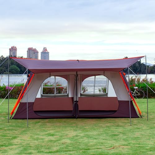 Extra Large 10-12-14 Person Family Cabin Tent with Mesh, Waterproof, Double Layer Z365