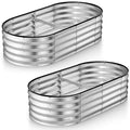 8×4×1 ft 2-Pack Galvanized Metal Raised Garden Bed P910