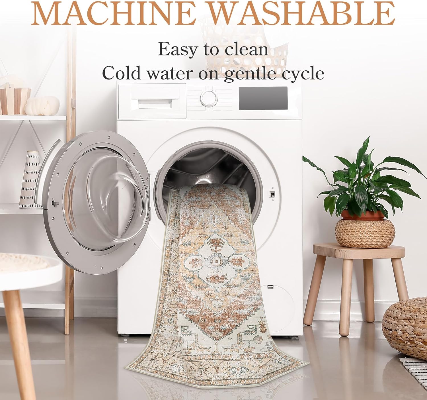 6Ft Washable Round Non-Slip Area Rug O3384