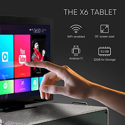 2 Wireless Microphones Bluetooth Portable PA Speaker System with 15" Touch Tablet F23417