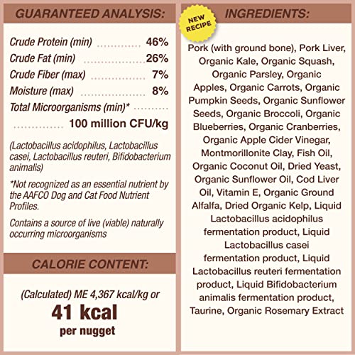 Freeze Dried Dog Food Nuggets, Pork, 14 oz X847