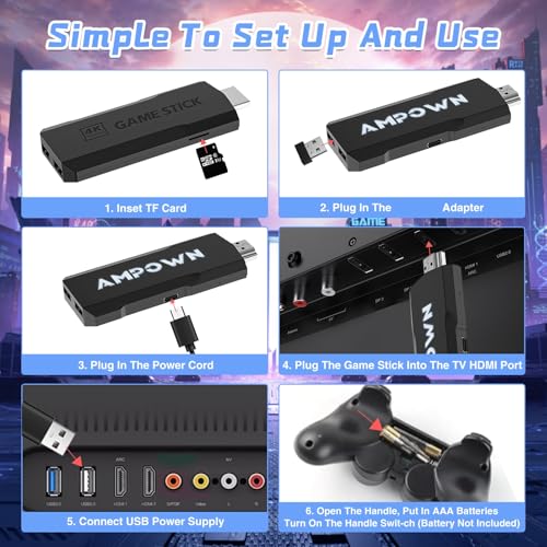 4K HD Game Stick with 128+256G TF Cards and Dual Controllers A1037