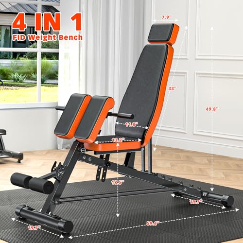 Adjustable Weight Bench with Dumbbell Rack J474577