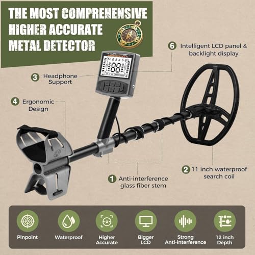 12" Waterproof Metal Detector with LCD Display D132542