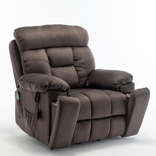 Extra Wide Power Recliner Lift Chair with Heat and Massage (Brown) T1132