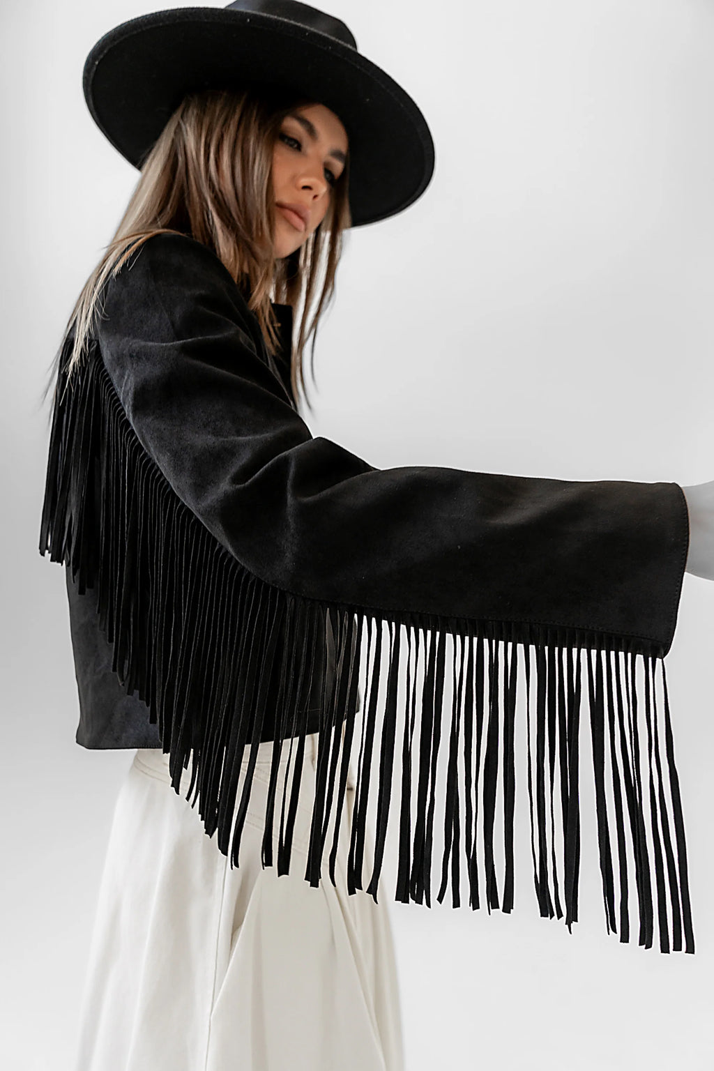 Black Fringe Jacket Z541