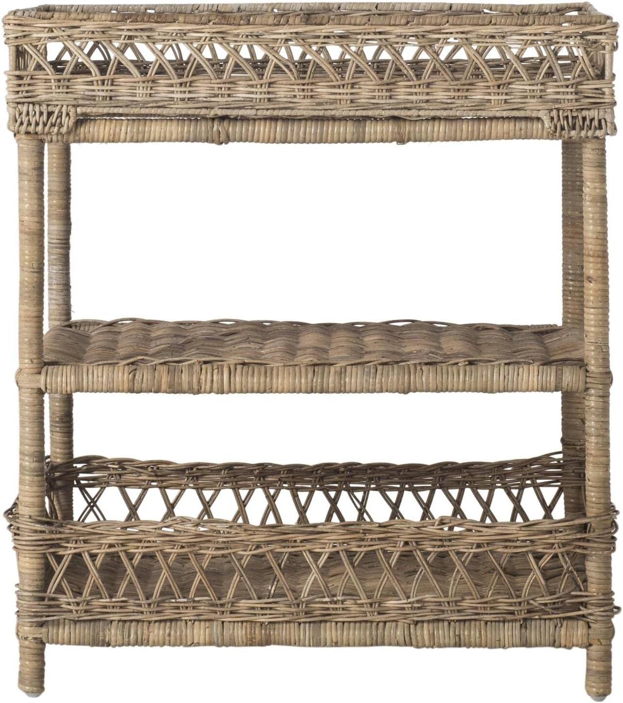 Natural Wicker 3 Tier Accent Table H636302