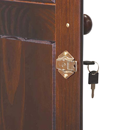 100% Solid Wood Armoire Wardrobe Closet, Java, 4 Small Shelves, 1 Clothing Rod, 2 Drawers N913