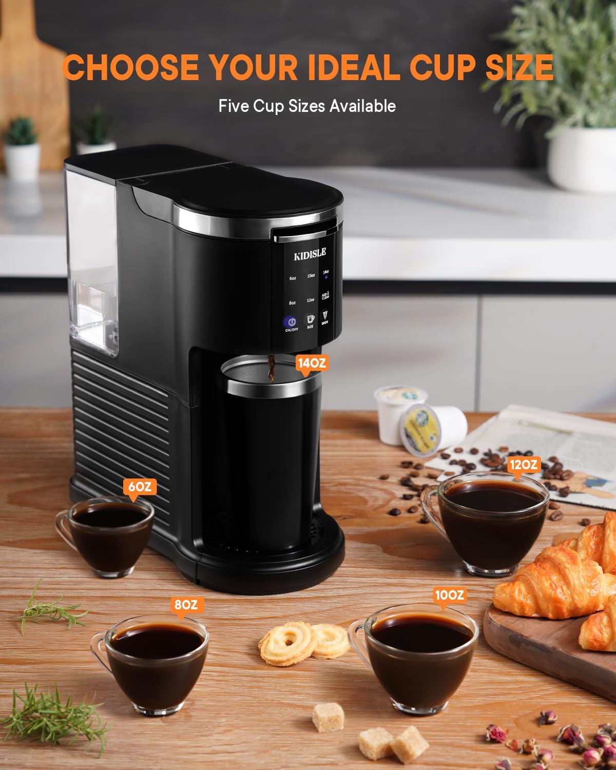 Black 3 in 1 Pod Coffee Maker with 40oz Removable Water Reservoir Z390214