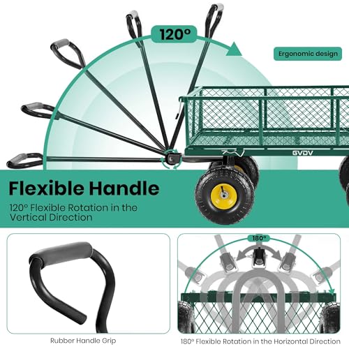 Heavy Duty Steel Folding Utility Wagon with Removable Sides and 10" All-Terrain Wheels N3726