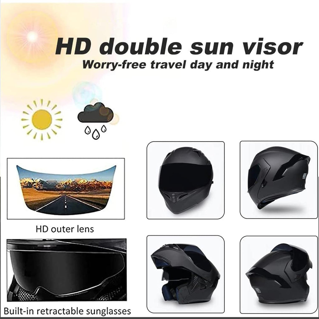 Full Face Flip Up Modular Dual Visor Motorcycle Helmet M6128