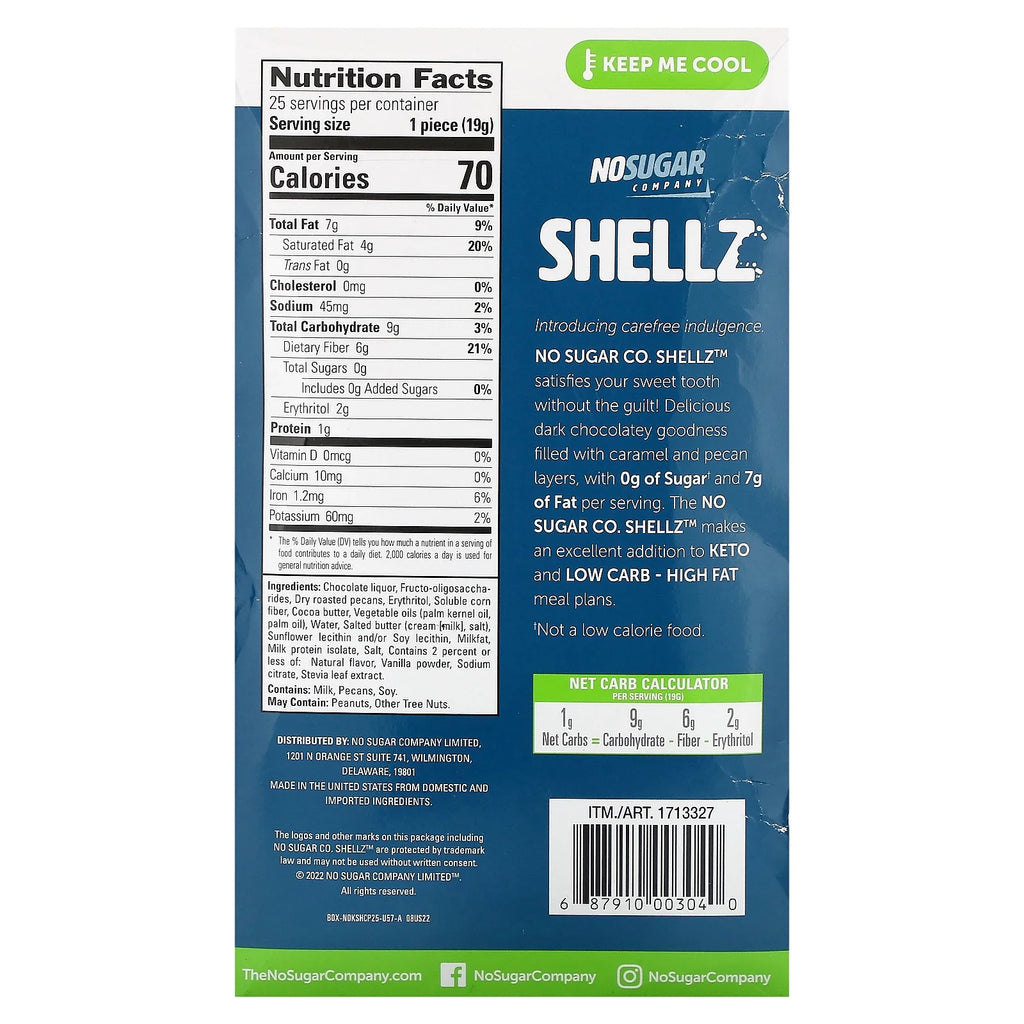 Dark Chocolatey Caramel Pecan Shellz, 25 Pieces, 0.67 oz Each W235603