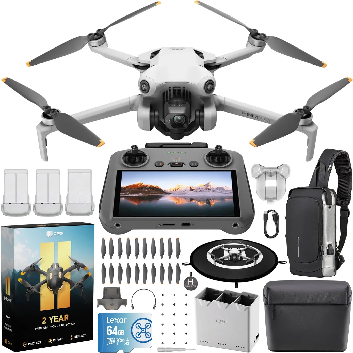Folding Drone with RC 2 Remote, 4K, Under 249g, 3 Plus Batteries U62270