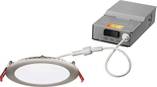 LED Color Temperature Selectable Ultra Thin Recessed Downlight, White, 6 inch W295
