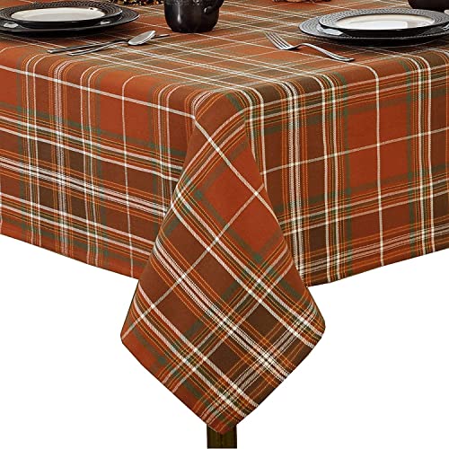 70 Inch Round 100% Cotton Plaid Tablecloth W23065