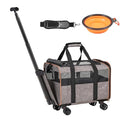 Airline Approved Expandable Rolling Pet Carrier with Telescopic Handle F633