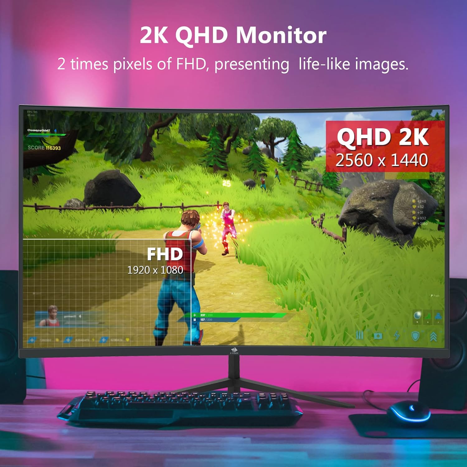 24-inch and 32-inch 2 Pack Curved Gaming Monitor Bundle F571312