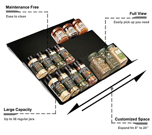 Set of 9 Expandable Drawer Spice Rack Organizer X7610