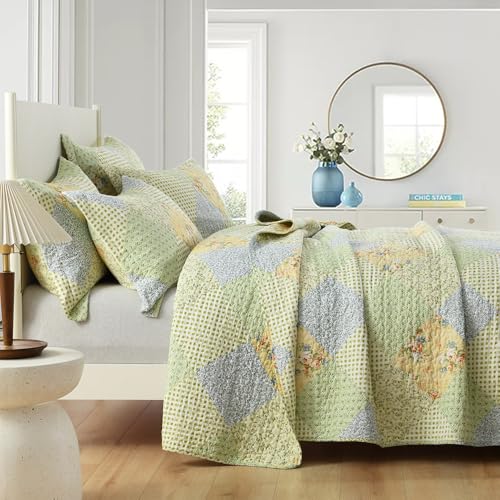 King Size 100% Cotton Quilt Set, 3 Pieces X35249