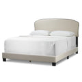 Beige Fabric Queen Bed W512