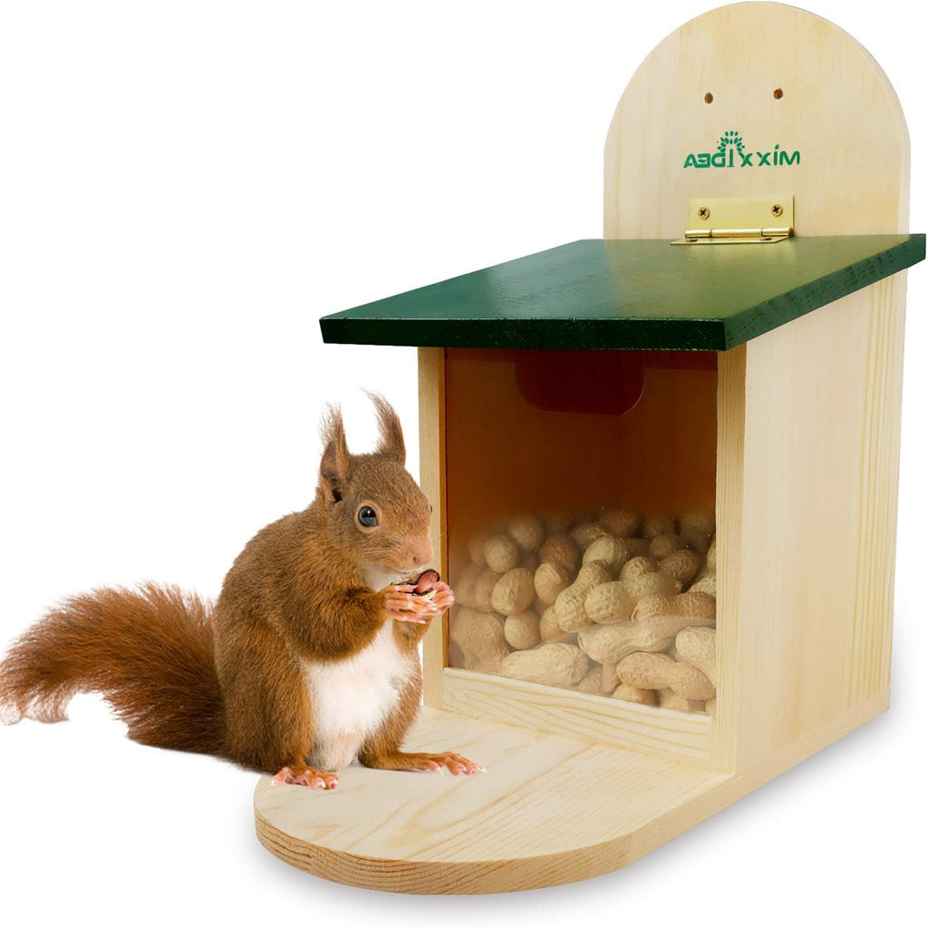 Wooden Squirrel Feeder Box with Umbrella Q158212